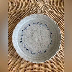 Vintage handmade ceramic tart dish 
9” diam., 2” high.